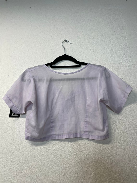 Vintage Handmade Lavender Cropped Blouse - image 3