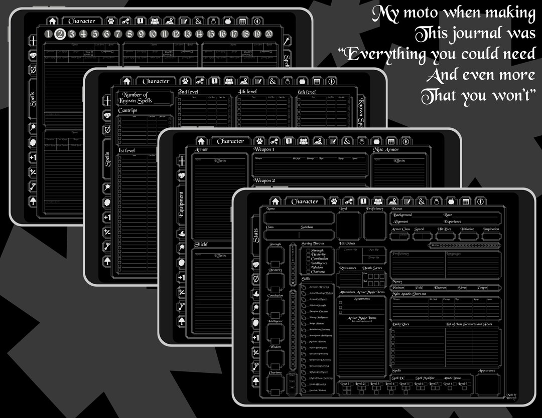 Negative High Contrast--- Dnd Journal - Digital Notebook - Session ...
