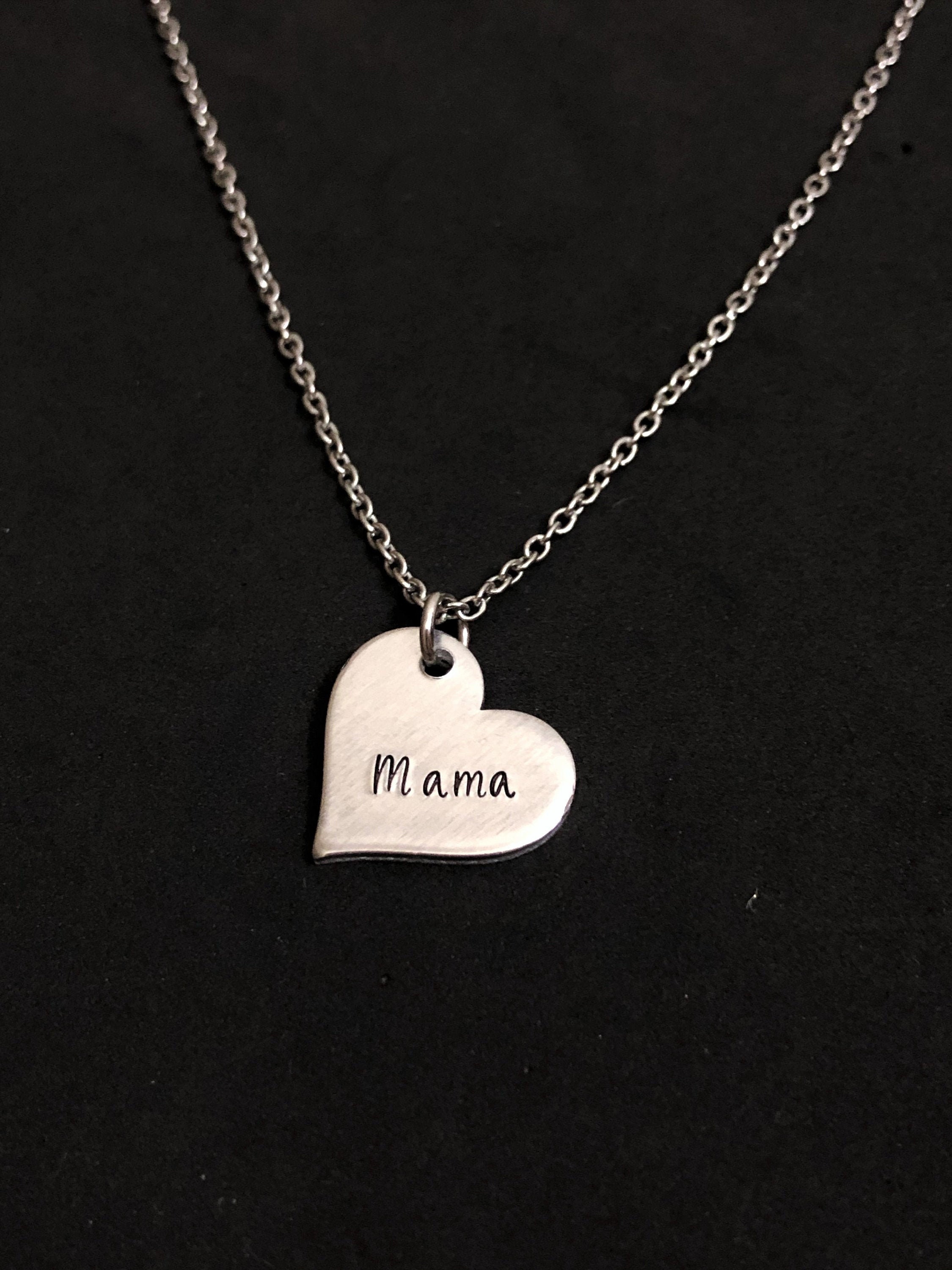 Mama Necklace Heart Necklace Mother's Jewelry New Mom - Etsy.de