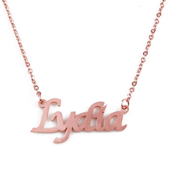 LYDIA - Rose Gold Personalized Name Necklace - Free Gift Box & Bag