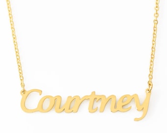 Zacria Courtney Silver Tone Name Necklace