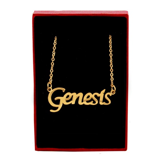 Genesis Name Necklace Personalized Free Gift Box & Bag Etsy