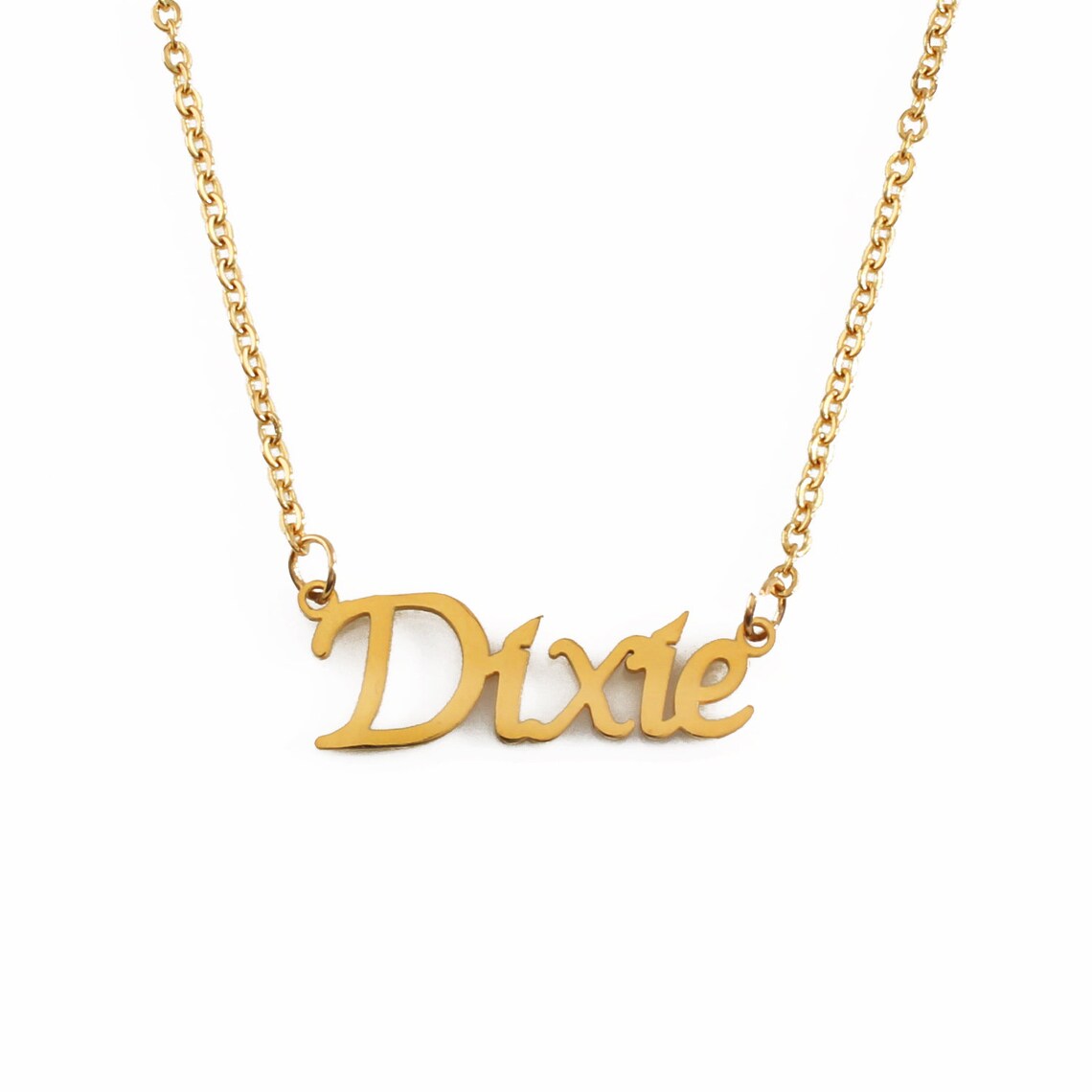 DIXIE Name Necklace Rose Gold/Gold/Silver Tone Free Gift Etsy