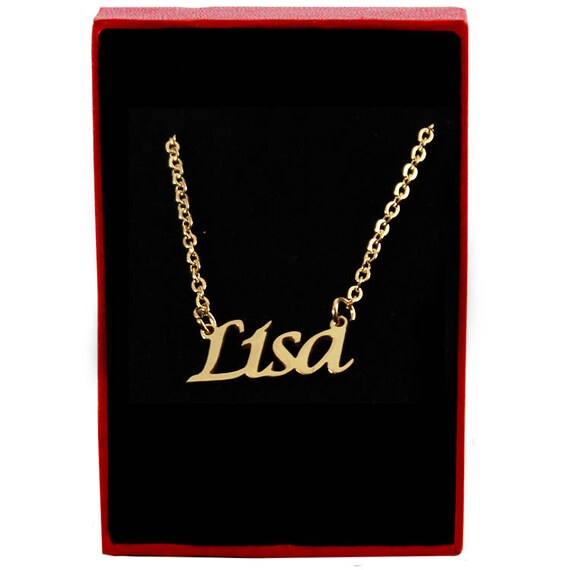 LISA Gold Name Necklace Personalized 