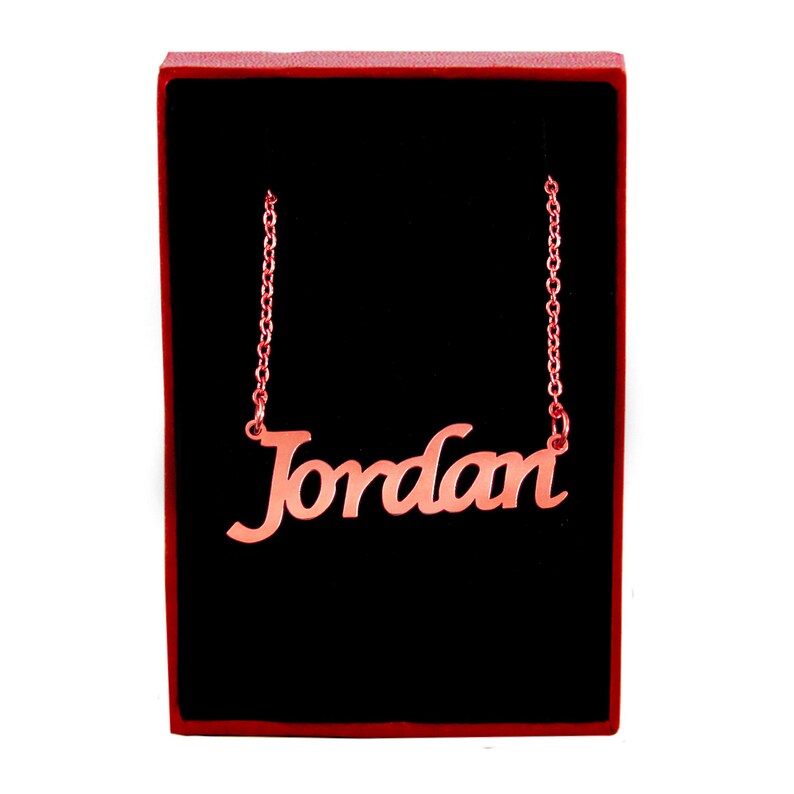 JORDAN Personalized Name Necklace 18ct Rose Etsy