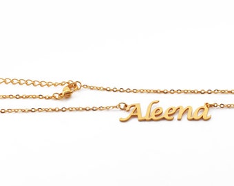 Aleena Gold Name Necklace Personalized 