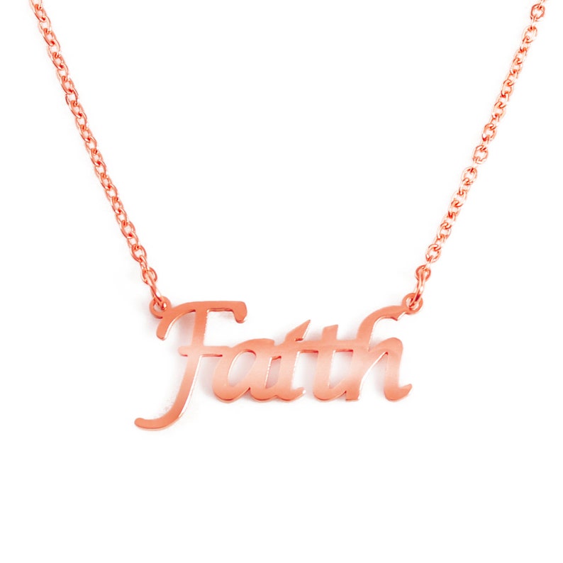 FAITH Personalized Name Necklace 18ct Rose Gold/gold/silver Etsy