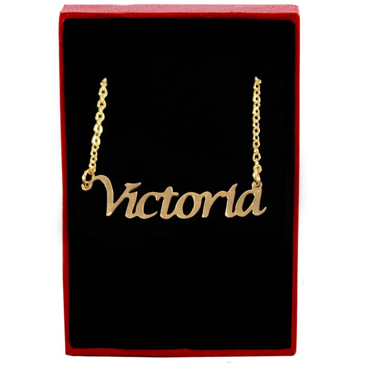 Gold victoria name necklace outlet