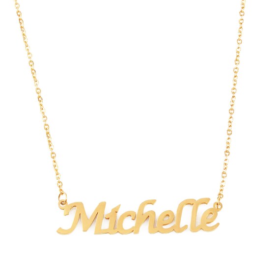 MICHELLE Name Necklace Stainless Steel 18ct Gold PlatedBridesmaid Jewellery MICHELLE Name Necklace Stainless Steel 18ct Gold PlatedBridesmaid Jewellery