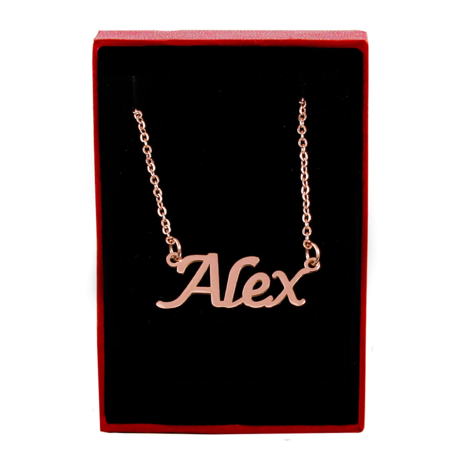 ALEX Name Necklace 18k Rose Gold Plated personalized Name Etsy