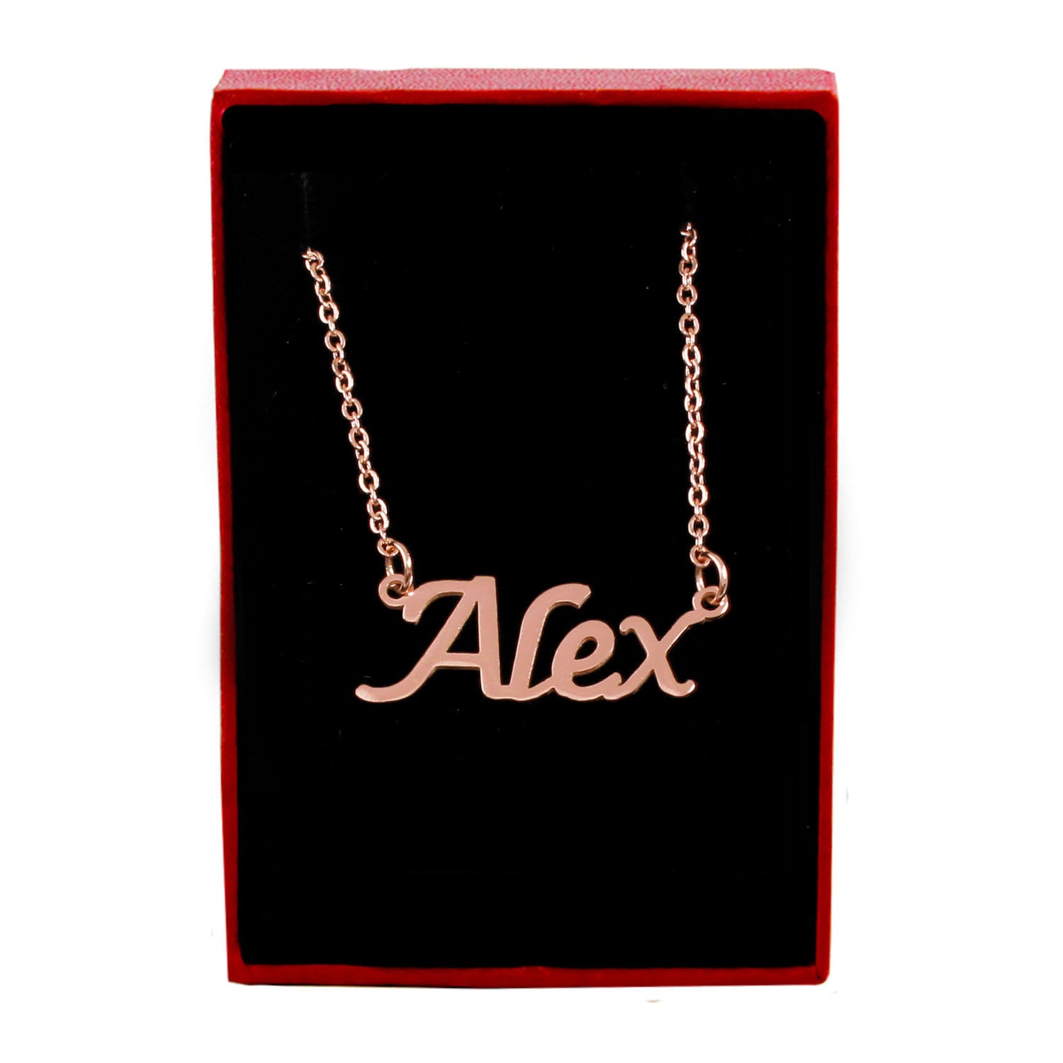 ALEX Name Necklace 18k Rose Gold Plated personalized Name Etsy