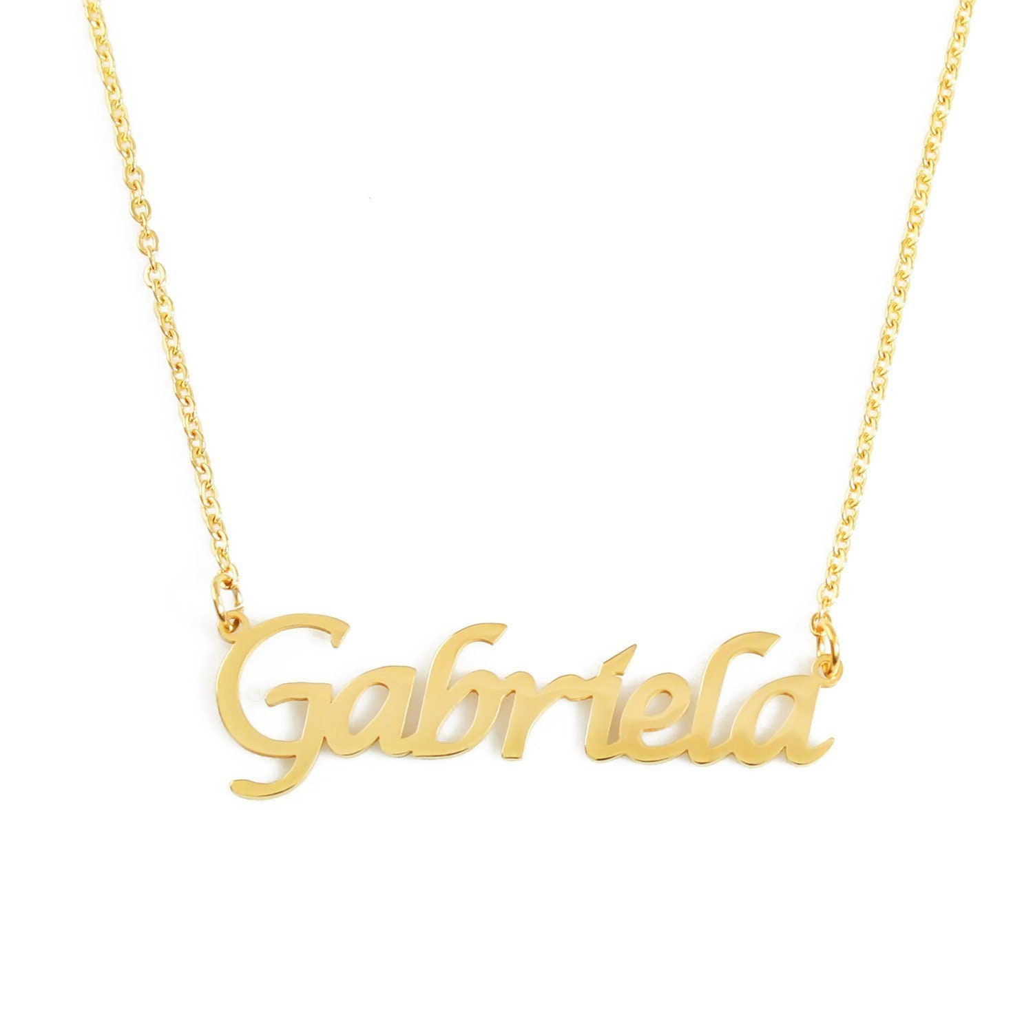 GABRIELA Personalized Name Necklace 18ct Rose - Etsy