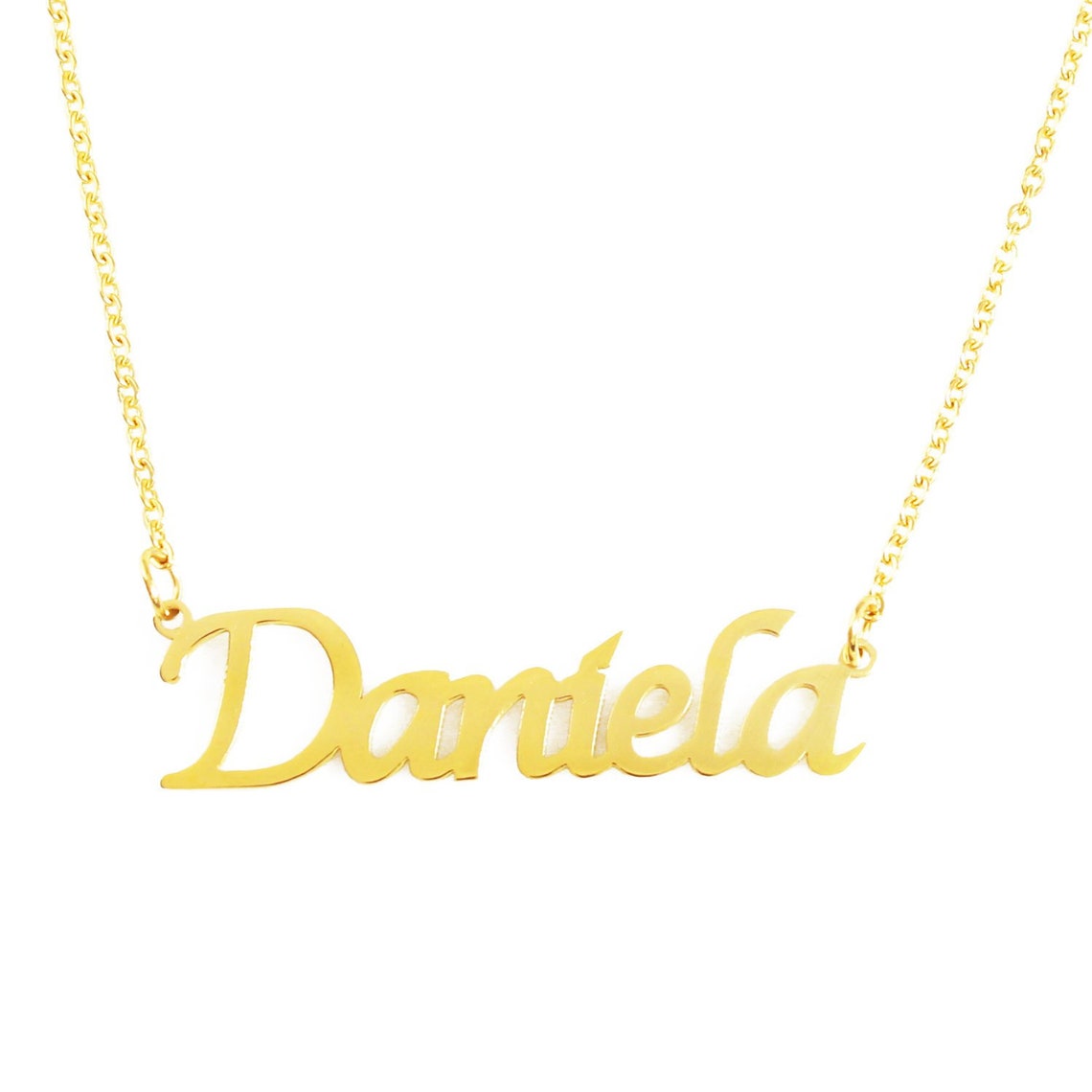 DANIELA Personalized Name Necklace 18ct Rose - Etsy