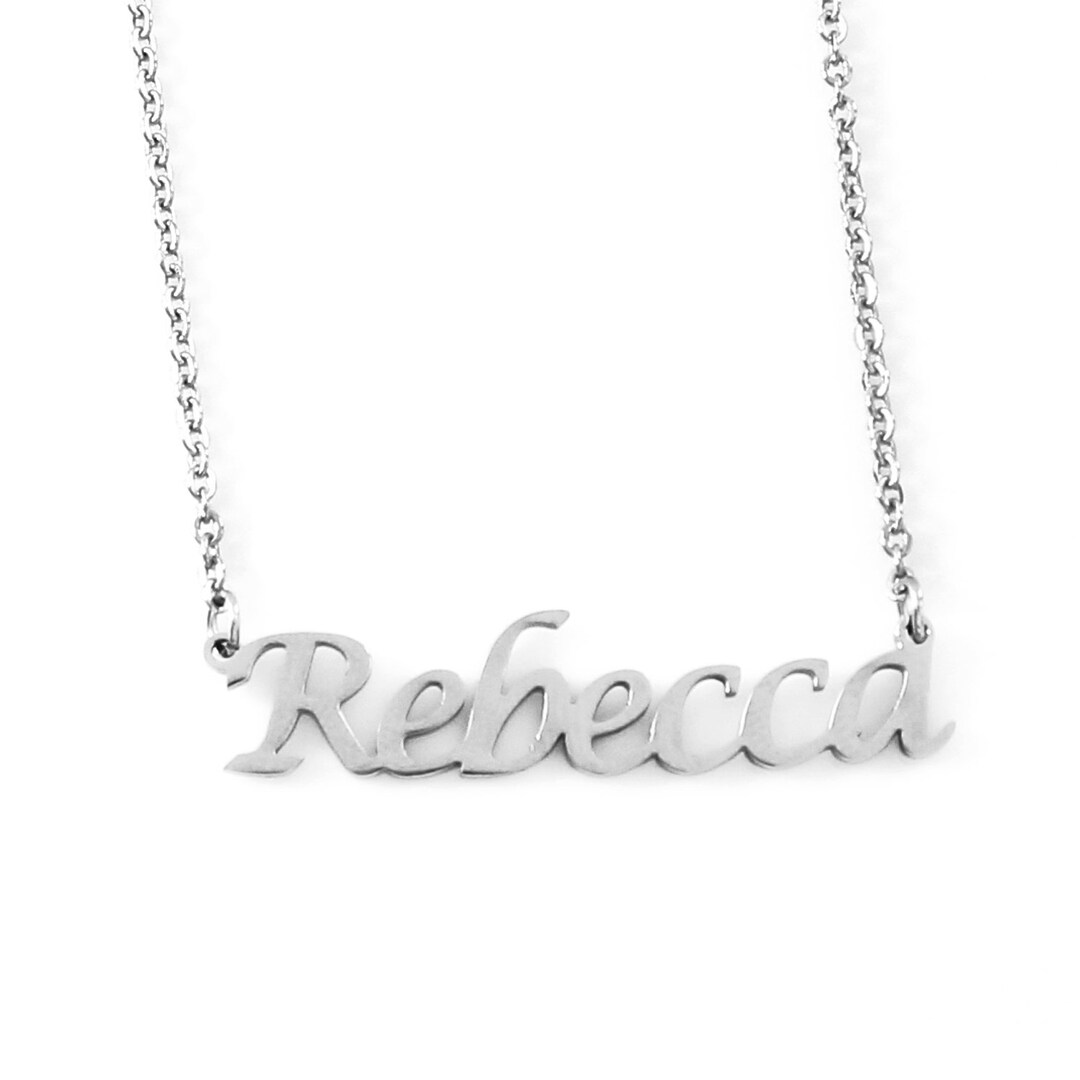 REBECCA Silver Tone Name Necklace Personalized Jewellery - Etsy