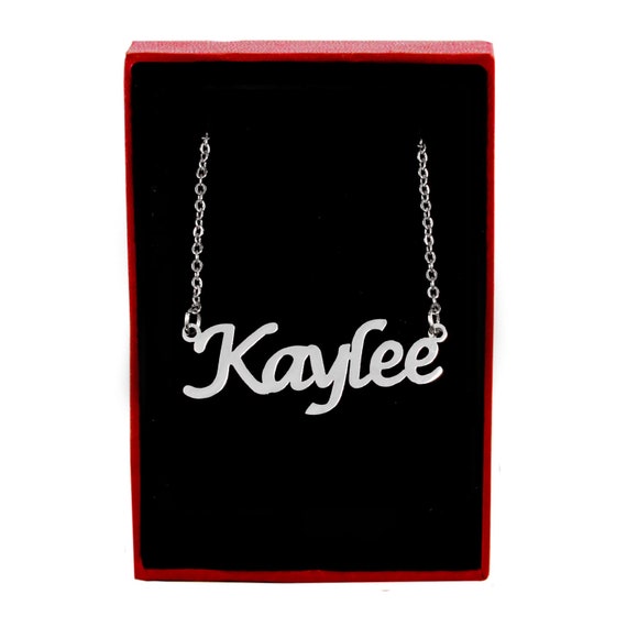Name necklace Kaylee silver tonePersonalized JewelryFree Etsy