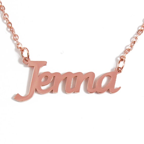 JENNA Personalized Name Necklace 18k Rose Gold gold Plated silver