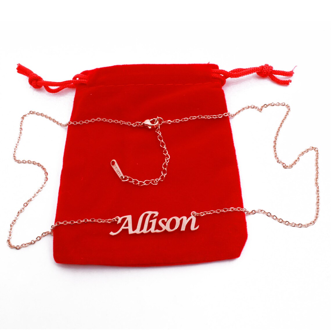 Allison Rose Gold Name Necklace Personalized Jewellery Etsy