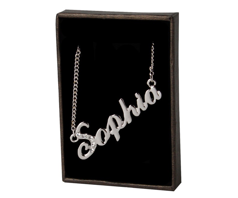 Sophia 18k Rose Gold Plated Name Necklace Chain Pendant Etsy