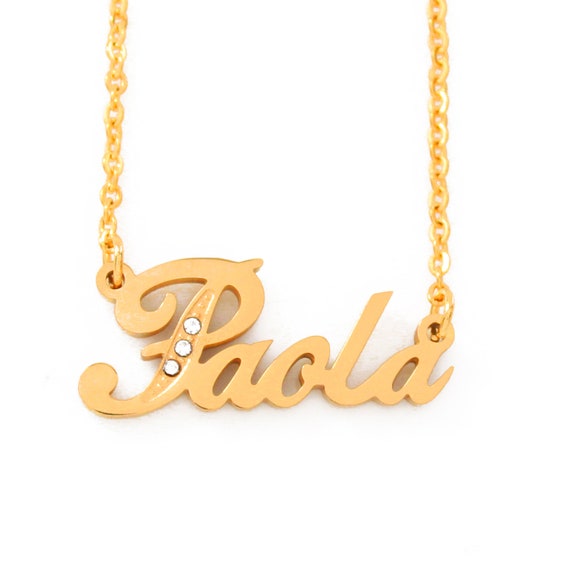 Collar con nombre personalizado para mujer, cadena de caja de oro