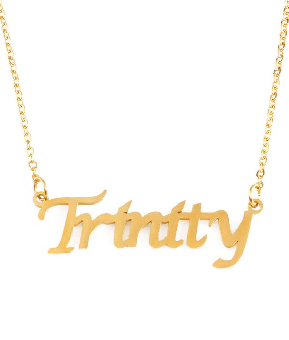 Trinity name necklace deals