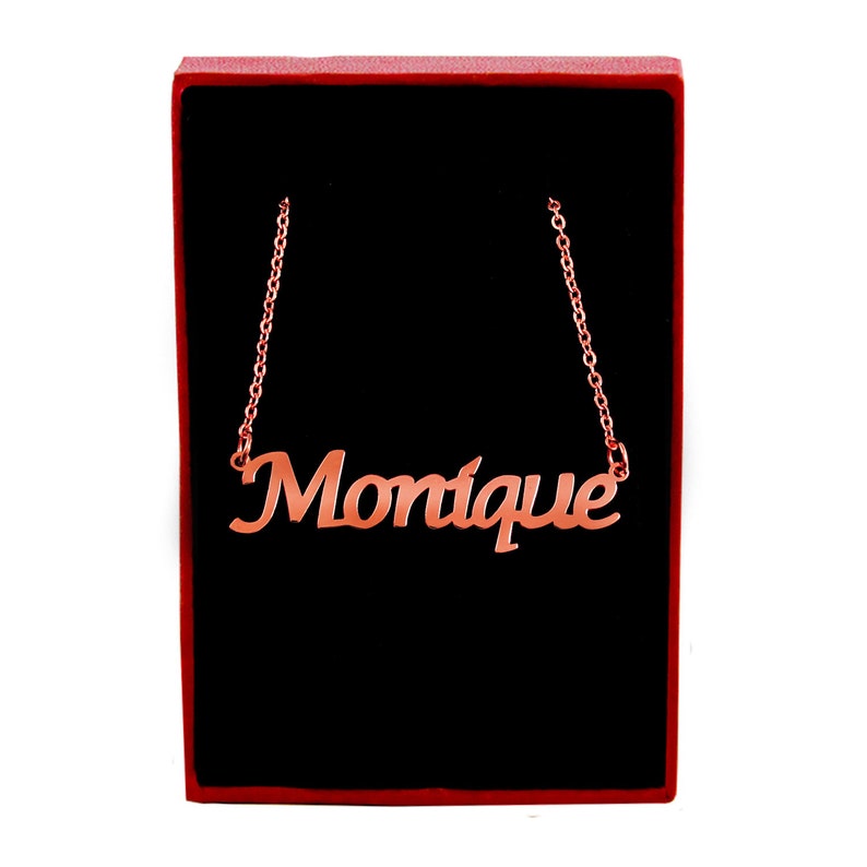 MONIQUE Personalized Name Necklace 18ct Rose Etsy