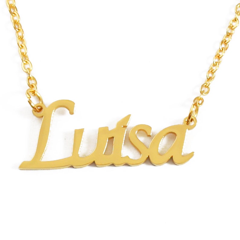 LUISA Personalized Name Necklace 18k Rose Gold/gold | Etsy