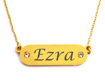 Ezra Custom Name Necklace Rose Gold 