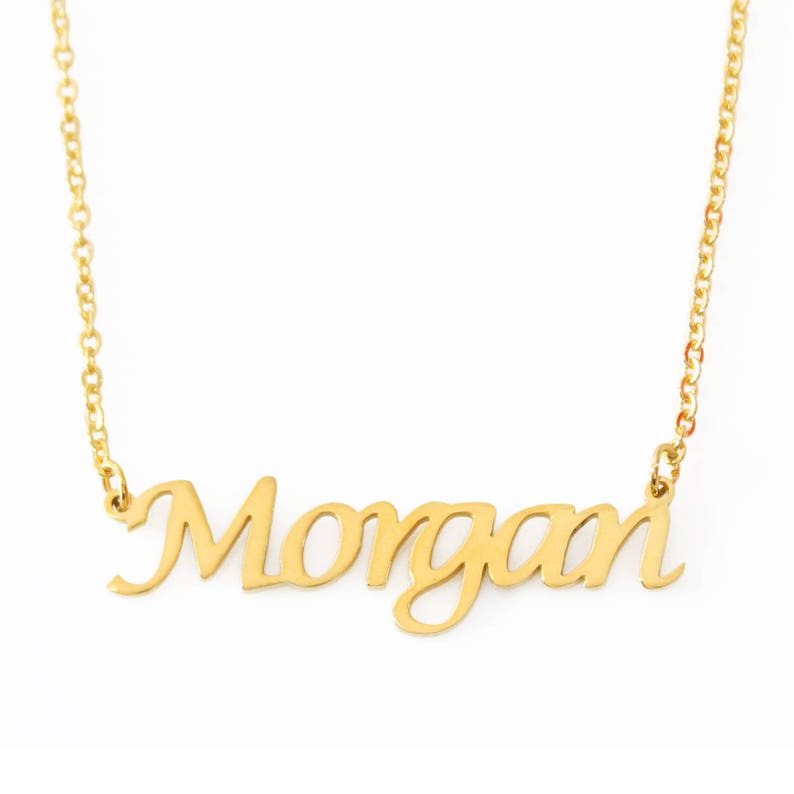 Gold Name Necklace Personalized Jewellery Free Gift Box & Bag