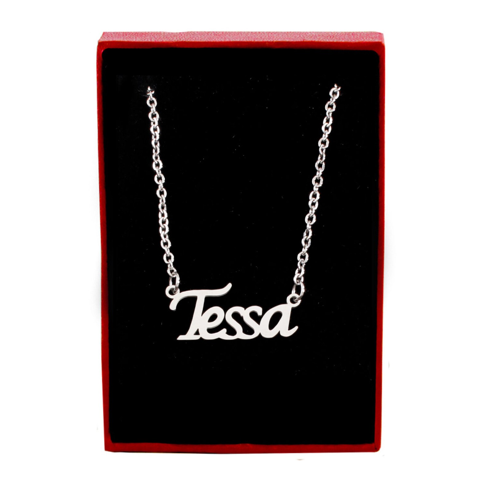 TESSA Name Necklace Rose Gold/gold/silver Tone Free Gift Etsy