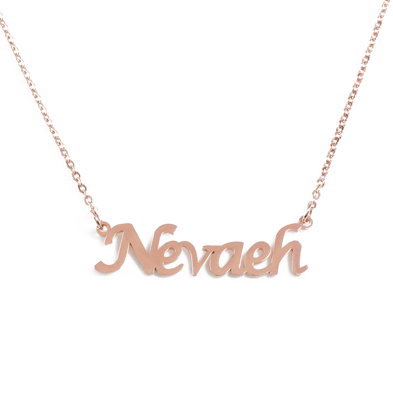 NEVAEH Rose Gold Personalized Name Necklace Free Gift Box & Bag Etsy
