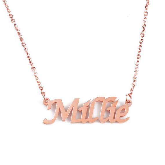 Millie Name Necklace Silver ToneChain Anniversary Engagement Gifts For Her Millie Name Necklace Silver ToneChain Anniversary Engagement Gifts For Her