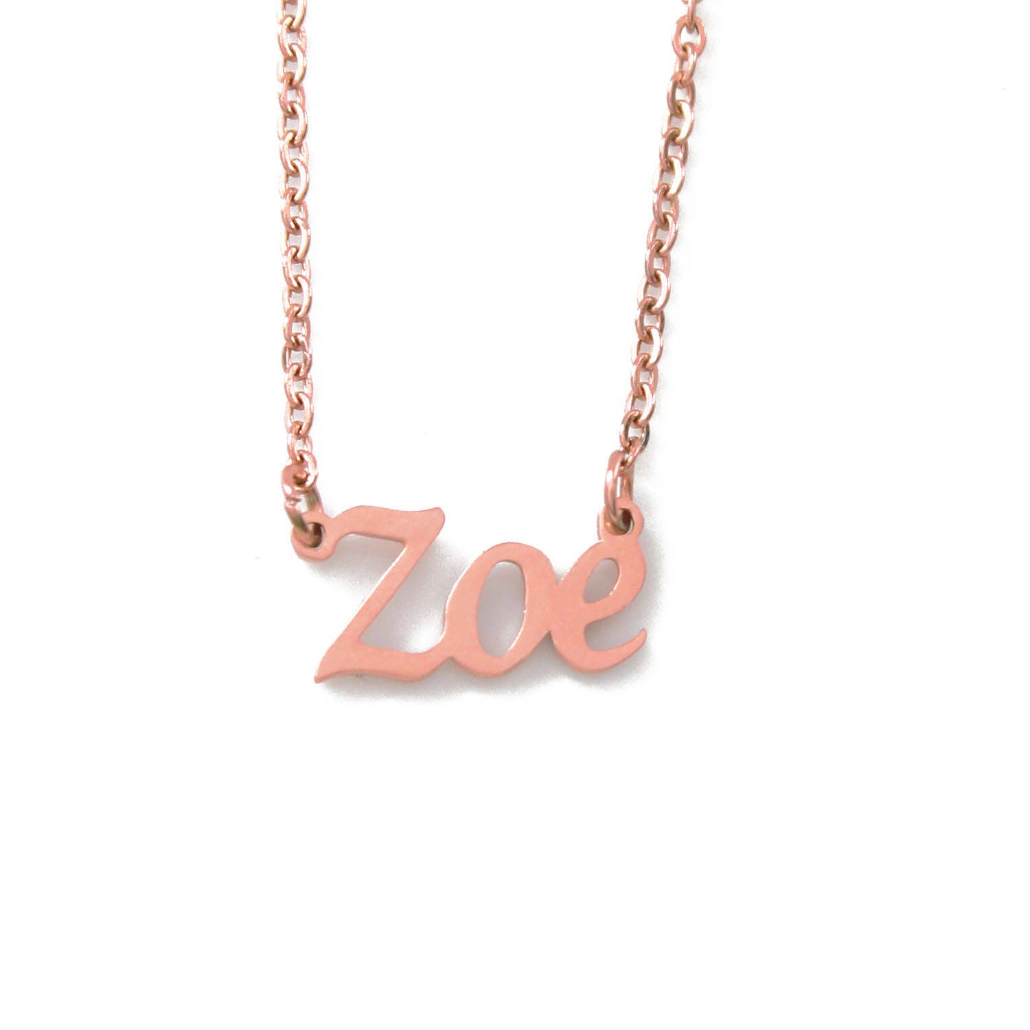 ZOE Rose Gold Name Necklace Personalized Jewellery Free Etsy Canada