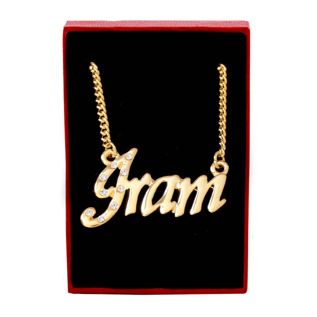 Iram 18k Gold Plated Name Necklace Chain Pendant Fashionable Etsy