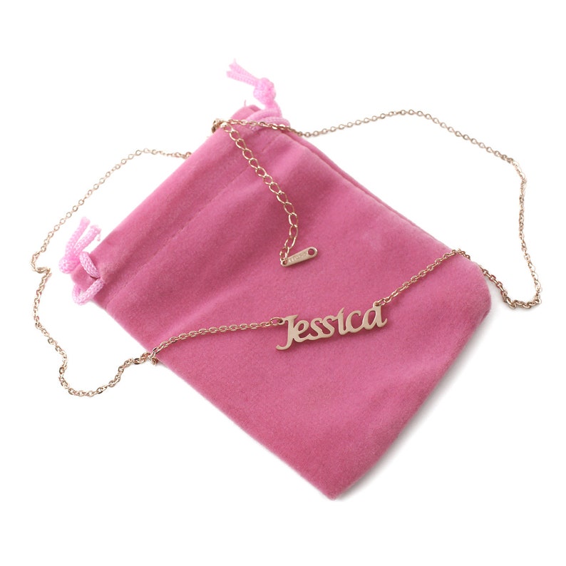 JESSICA Rose Gold Name Necklace Personalized Jewellery Etsy