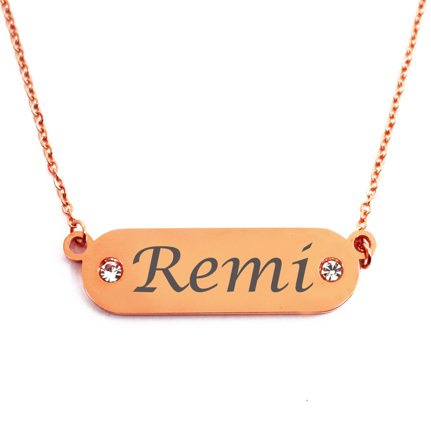 Remi Custom Name Necklace Rose Gold 