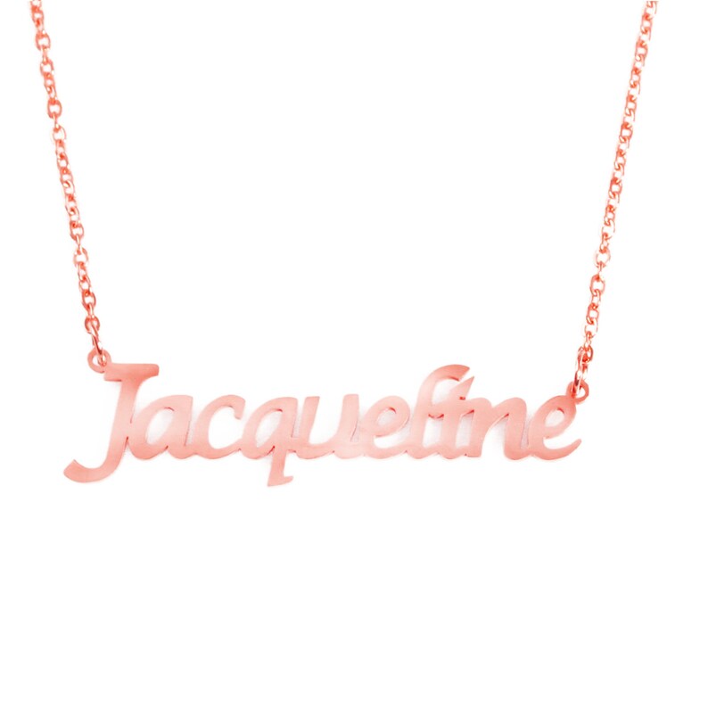 JACQUELINE Personalized Name Necklace 18ct Rose Etsy