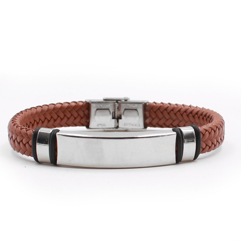 Men's Bracelet Personalised Mens Leather Bracelet Men's Leather