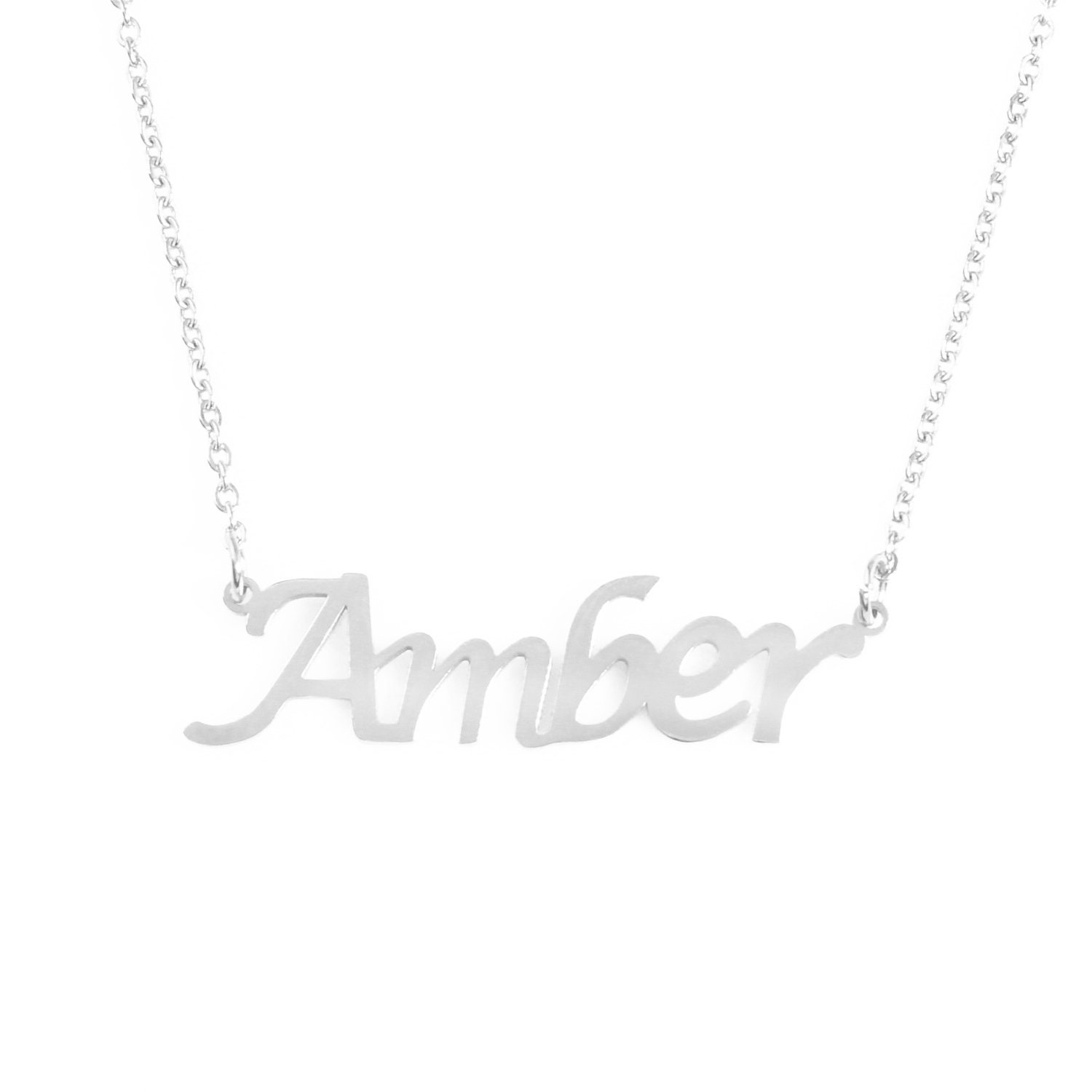 AMBER 18ct Personalised Name Necklace Rose Gold/gold/silver Etsy UK