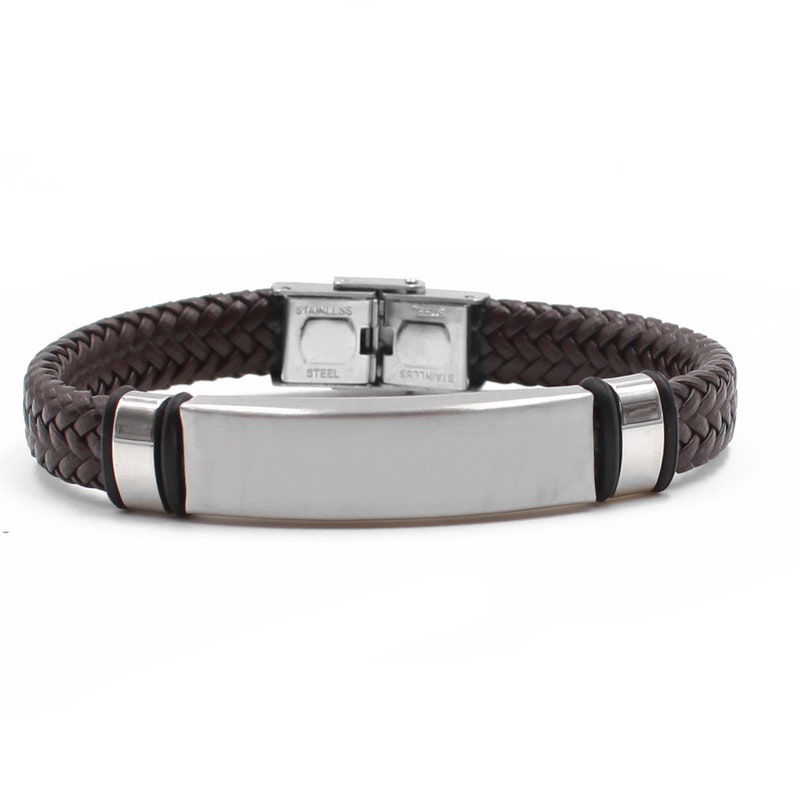 Men's Bracelet Personalised Mens Leather Bracelet Etsy UK