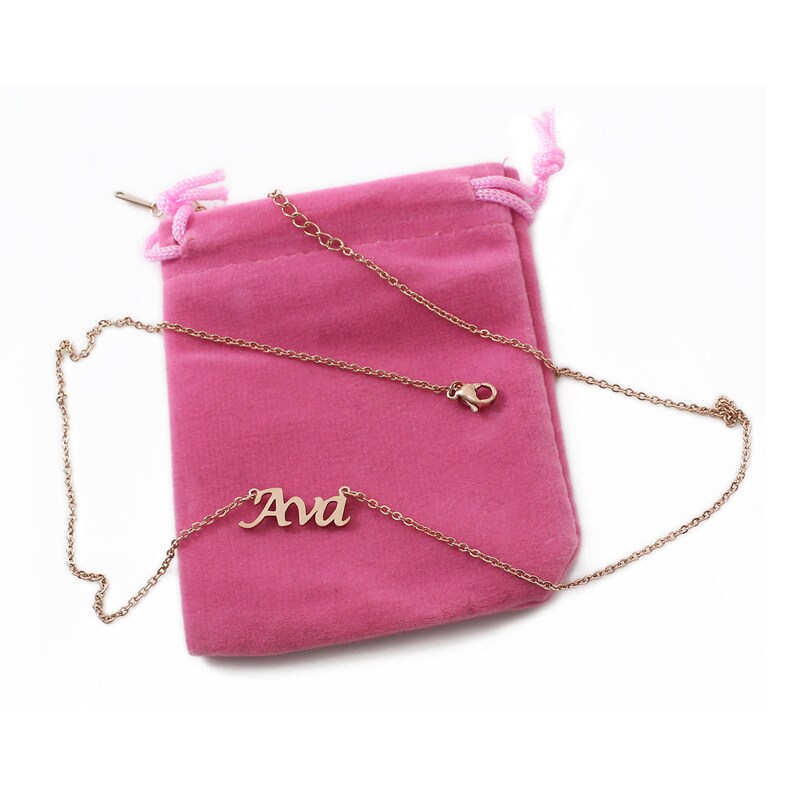AVA Rose Gold Name Necklace Personalized Jewellery Free Etsy