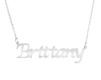 Bretagne - personnalisé nom collier - 18k Rose /Gold/plaqué argent boîte-cadeau gratuit-ton & sac - collier de nom personnalisé - cadeaux pour elle