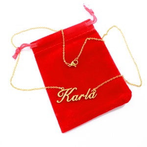 Gold Tone Crystal Name Necklace – Personalized Jewelry Gift image 2