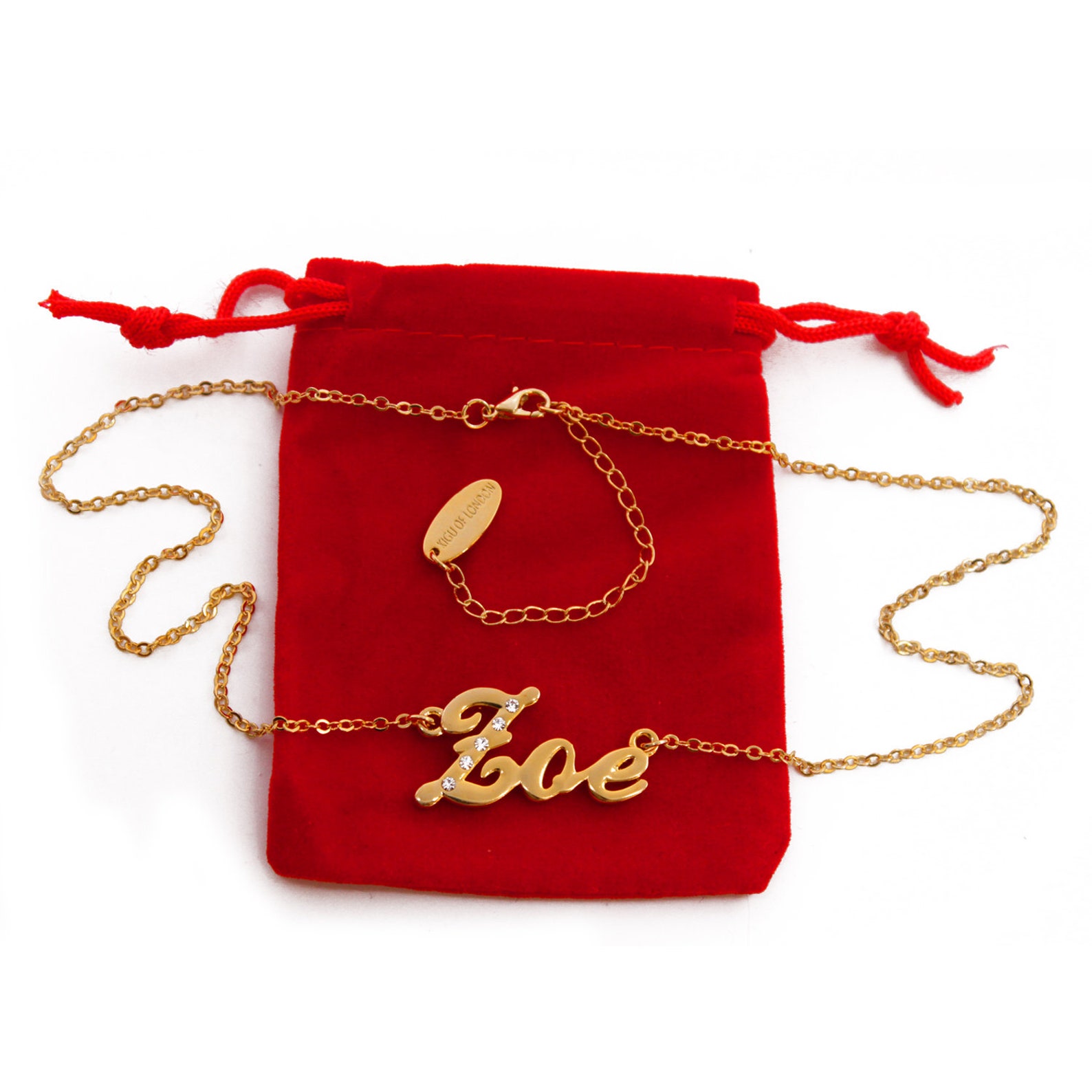 Name Necklace ZOE 18k Gold Plated Name Necklace Chain Etsy