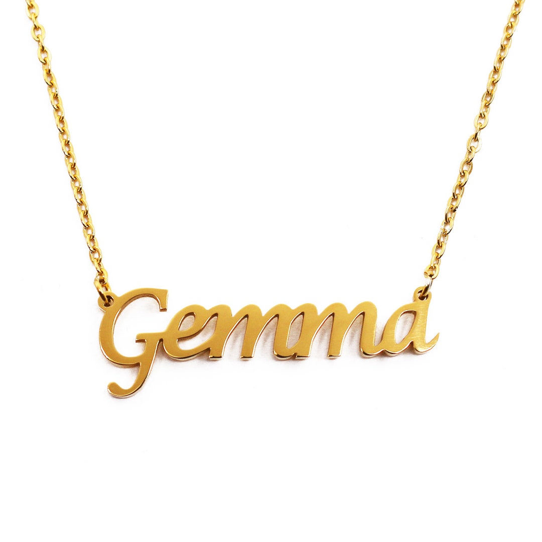 Gemma Personalised Name Necklace Rose Gold/gold/silver - Etsy