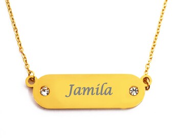 Jamila Custom Name Necklace Rose Gold 