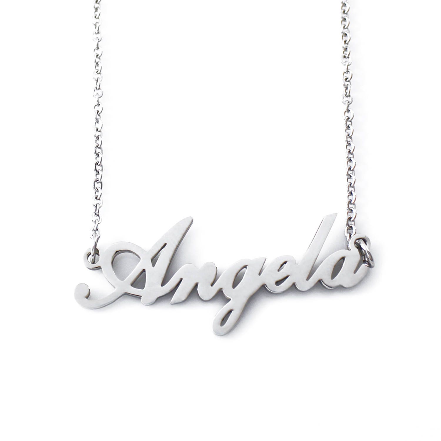 Angela name necklace deals