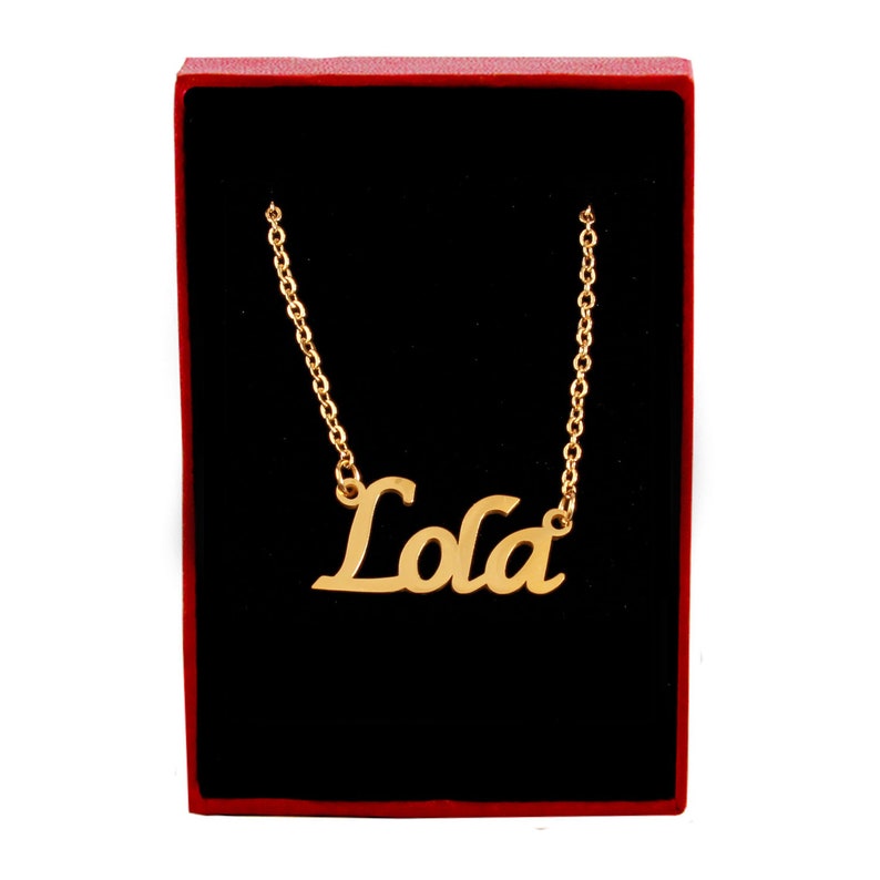 LOLA Name Necklace Stainless Steel / 18ct Gold Plated Free Etsy