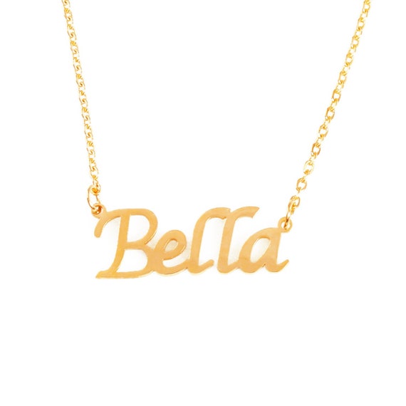 BELLA Personalized Name Necklace 18k Rose Gold/gold Etsy
