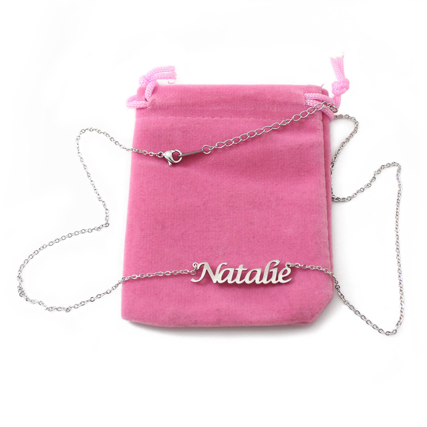 Name Necklace Natalie silver Tone Personalized Jewelry Etsy