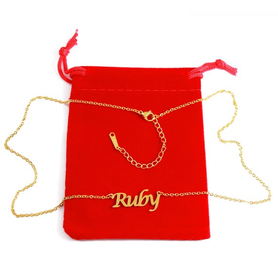 RUBY Personalized Name Necklace 18k Rose Gold gold Plated silver